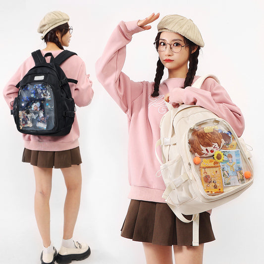 Girls' everyday casual comfort backpack with expandable storage for school, travel, and daily use.