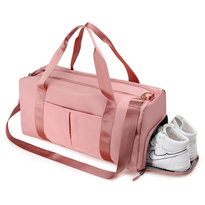 Waterproof Oxford duffel weekender gym bag with large storage capacity for travel, sports, and fitness.