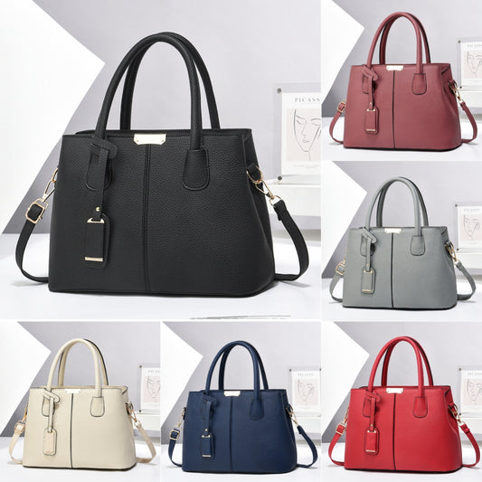 Women's PU leather large capacity tote crossbody bag in beige for everyday use