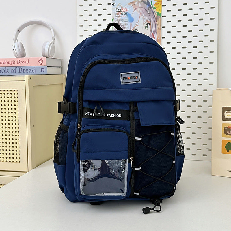 Backpack fully packed showing 20 to 35 liter storage capacity