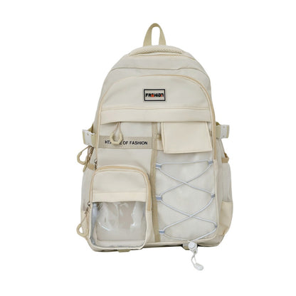 Durable nylon exterior with suede-accent trim texture detail