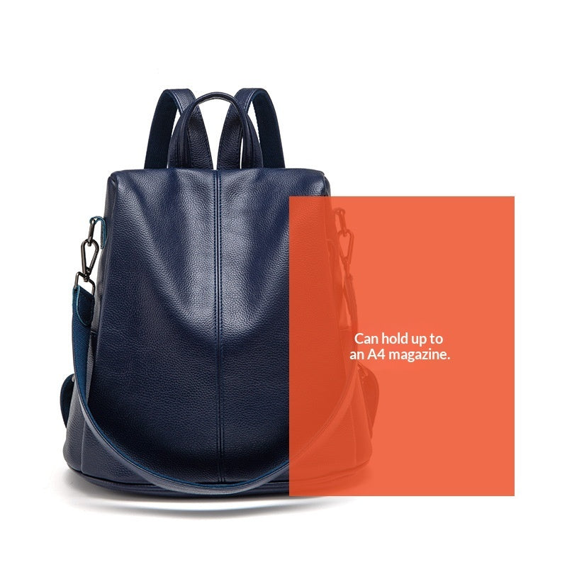 Handmade stitched leather backpack ideal for travel and daily commute