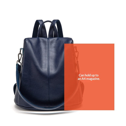 Handmade stitched leather backpack ideal for travel and daily commute